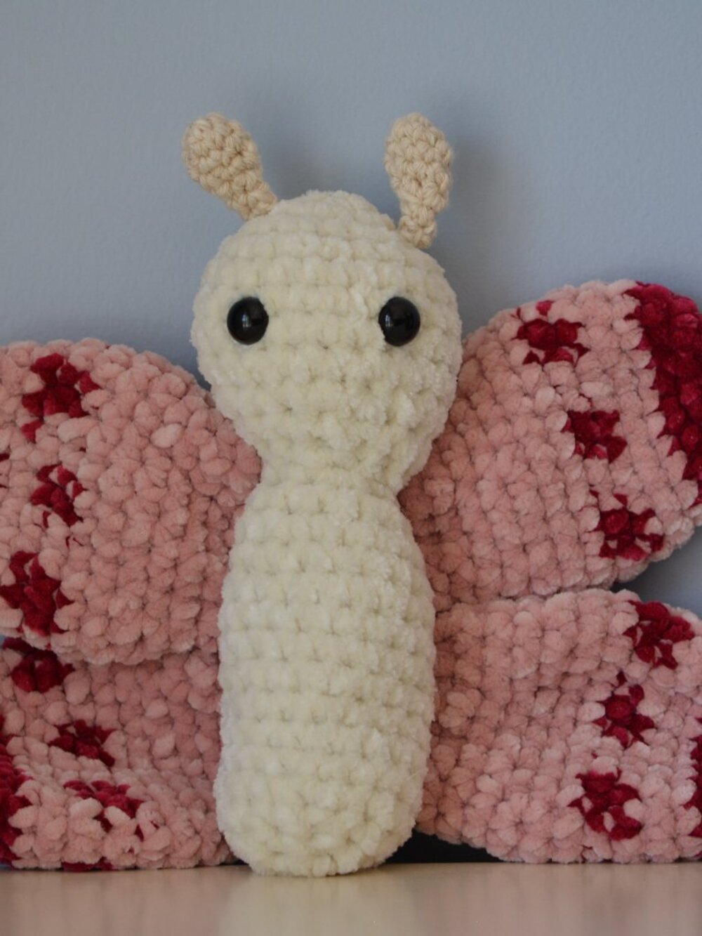 Crochet Butterfly Plushy Pink